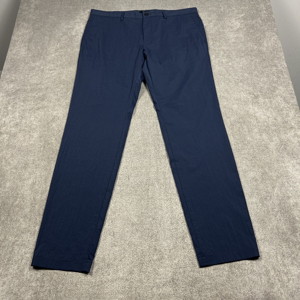 Theory Performance Pants Mens 36X33 Blue Zaine Tech Seer Striped Stretch Chino